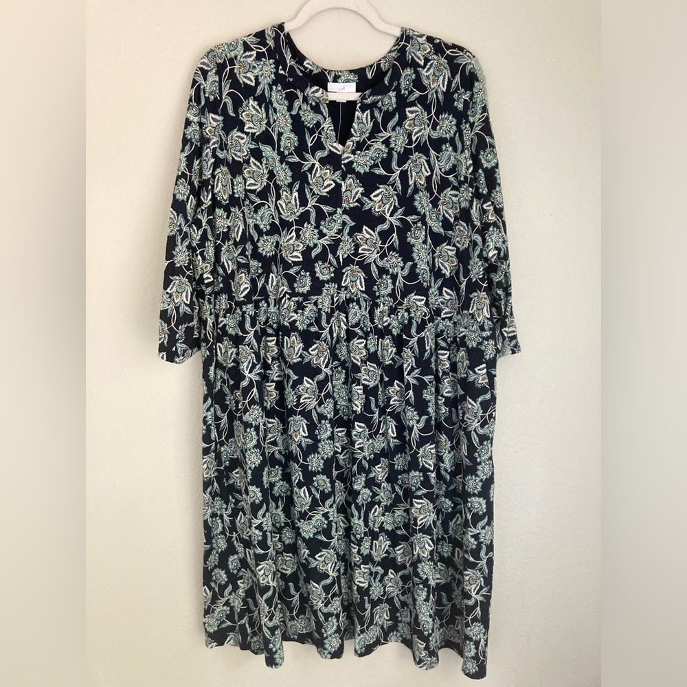 J Jill 3/4 Sleeve Floral Tunic Dress 2X NWT